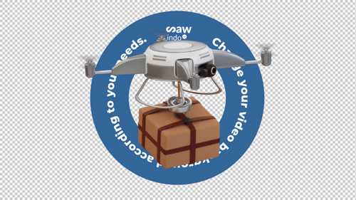 3D Animation Futuristic Drone Delivery - Transparent Background Loop
