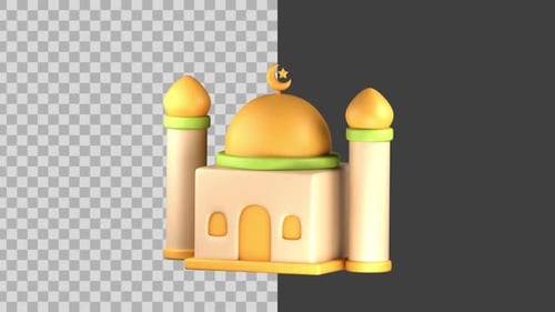 3D animierte Moschee-Ikone