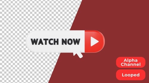Botão Assista Agora com Animação 3D | Alpha Channel