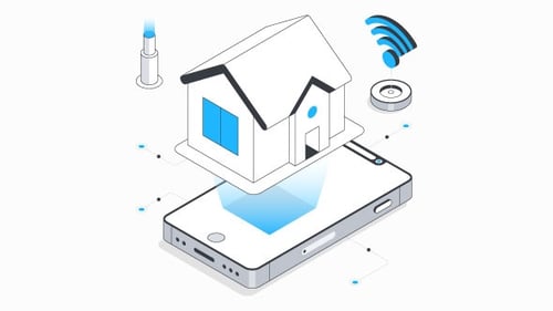 Smart Home Isometric Animation Alpha Channel