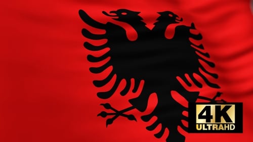 Albania National Flag Waving Seamless Loop