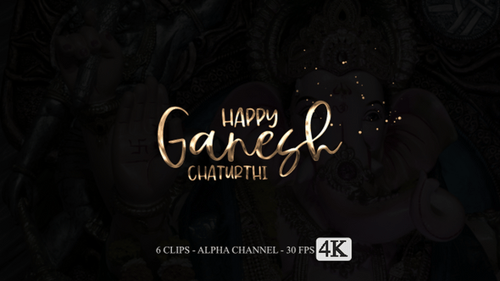Happy Ganesh Chaturthi Animation Text
