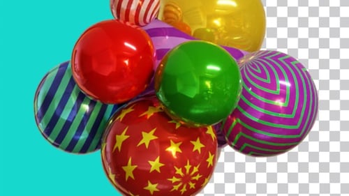 Colorful Glossy 3D Spheres Abstract Celebration Animation