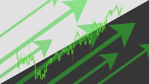 3D Candlestick Up Graph | Alpha Channel