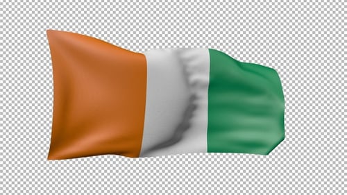 Côte D'ivoire (Ivory Coast) Waving Flag Transparent Alpha