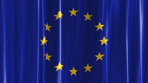 Flagge der Europäischen Union Curtain Wave
