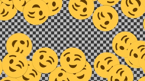Flat Winking Emoji Transition Background