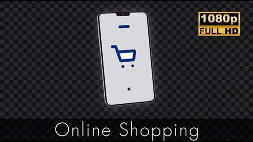 Flat Design Online Shopping Transaction Progress Animation