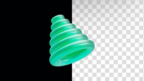 3D Animation of Cone Abstract Shape