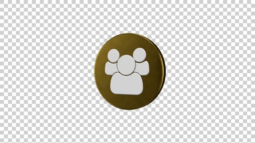 3D Gold People Icon Loop Animation