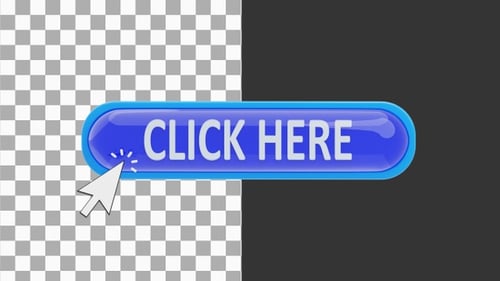 Animation 3D du bouton Cliquez ici avec curseur | Alpha Channel