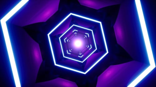 Rotating Neon Lights Tunnel Vj Loop