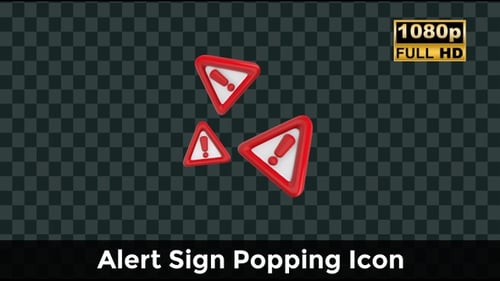 3D Warning Signs Drop and Bounce Animation