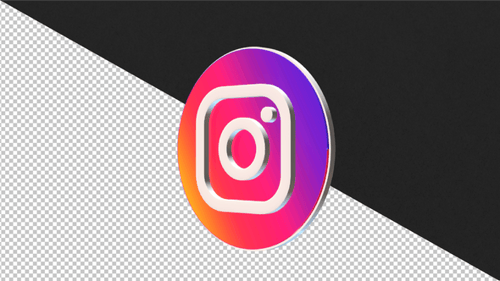 Rotating 3D Instagram Social Media Logo Animation