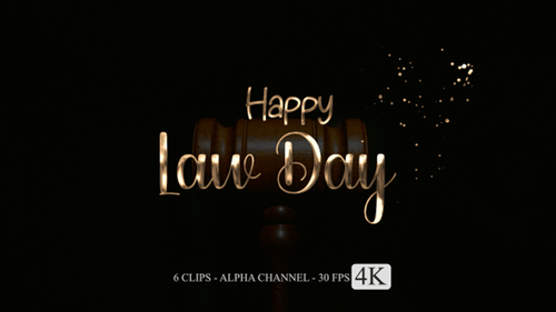 Happy Law Day Elegant Golden Text Reveal Animation