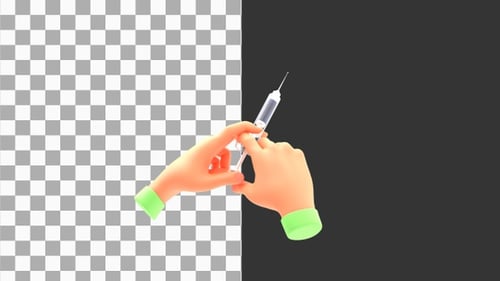 3D Animation of Botox Injection Needle Preparation | Alpha Channel