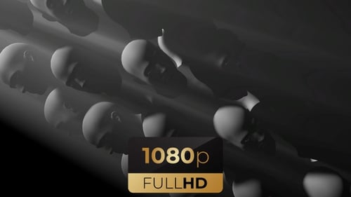 Abstract 3D Heads Motion Revealing Light and Shadow