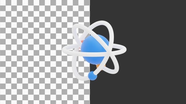 Rotating Atom Symbol Loop, Overlays Motion Graphics ft. atom & nucleus ...