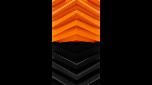 Fondo de animación de ruedas dentadas giratorias naranjas y negras abstractas de vídeo vertical