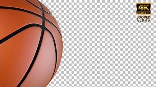 3D Rotating Basketball Ball with Alpha Channel