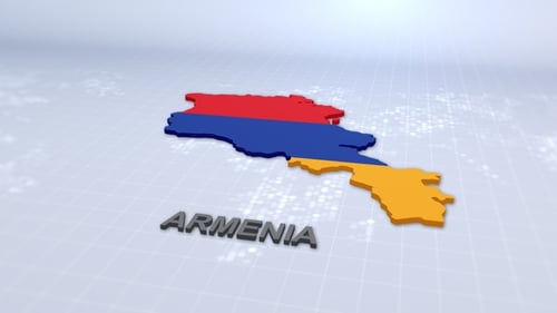 Animated 3D Map of Armenia with Flag Colors