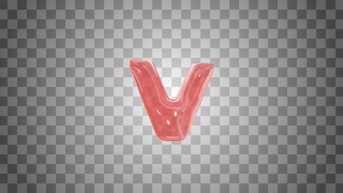 Animated Red Fluid Letter V Reveal
