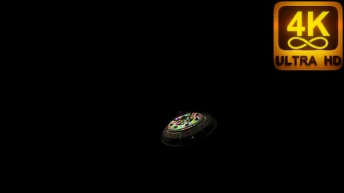 3D Ufo Spaceship animation trippy colors matte background Psychedelic visuals traveling in space 4k