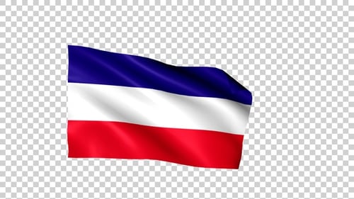 Blue White Red Horizontal Striped Flag Waving Seamless Loop