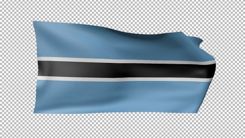 Realistic Waving Botswana Flag Animation with Alpha