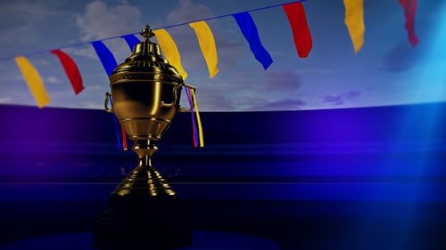 Gold Cup Sports Champion Trophy Loop Background