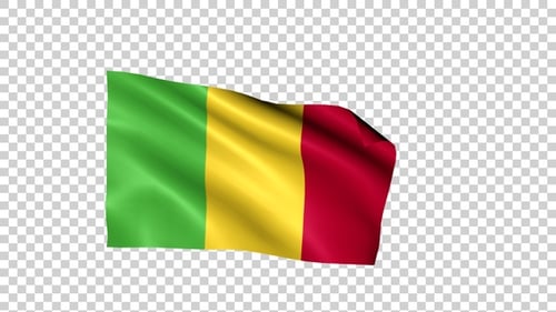 Realistic Waving Mali National Flag Animation