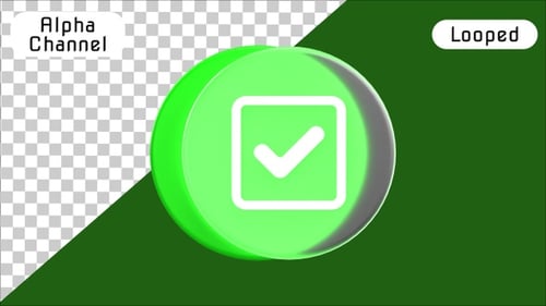 3D Animated Checkmark Icon for Confirmation and Success