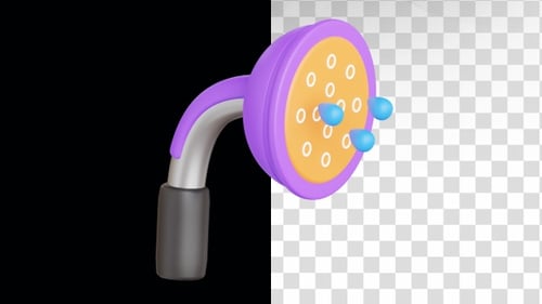 Modern 3D Earbud Inner Part Rotating Animation