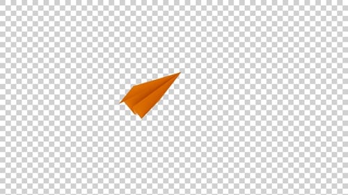 Orange Origami Paper Airplane Flying Animation
