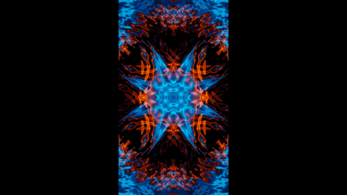 Vertical video orange and blue aura energy loop animation background