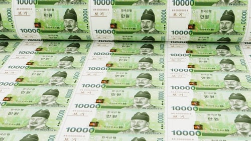 3D Animation of Korea Currency Notes