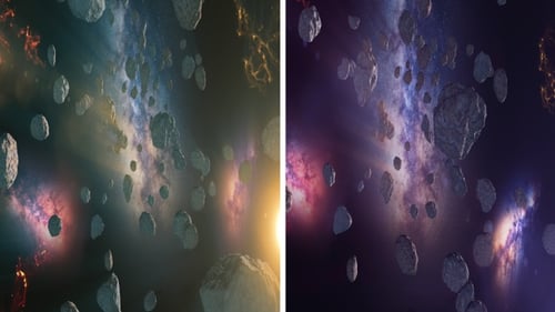 Animationspaket mit Weltraum-Hintergrund