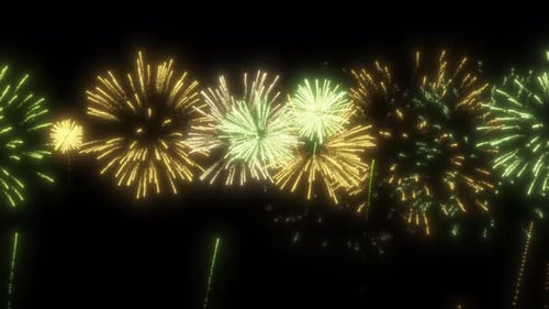 Animation lumineuse en rafale de feux d'artifice avec canal Alpha