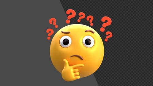 3D Animation of Thinking Face Emoji | Alpha Channel