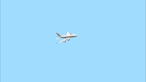 Airplane Flying Across Sky Loop Animation