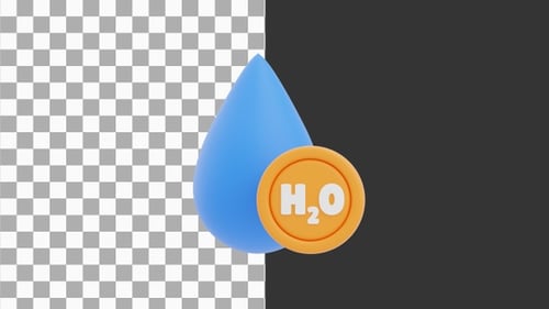 3D Animation of H2O as the Foundation of Hydration and Health | Alpha Channel