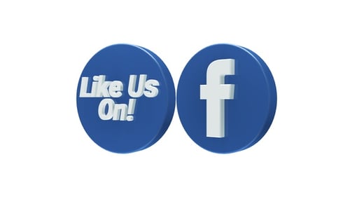Facebook Like Us On 3D Icon