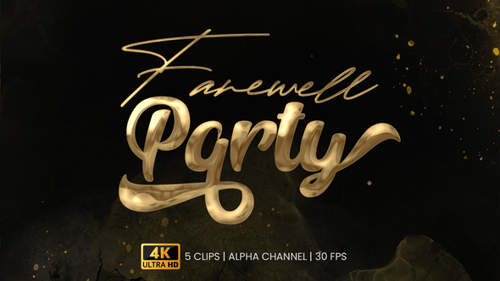 Golden Fluid Farewell Party Title Animation