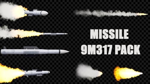 Realistic Missile Flying Through Clouds with Alpha Channel