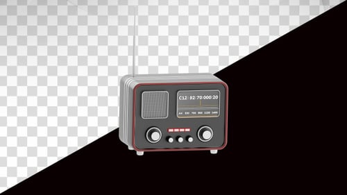 Animated Retro Radio with Extending Antenna 3D Object