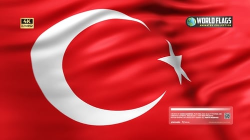 Realistic Waving Flag of Turkey Animation