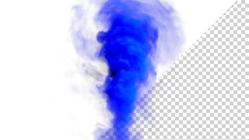 Abstract Blue Smoke Plume Rising Visual Effect