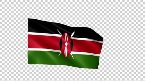Realistic Waving Kenya National Flag Animation
