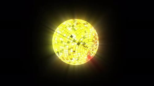 Bright Rotating Disco Ball with Flashing Lights Animation