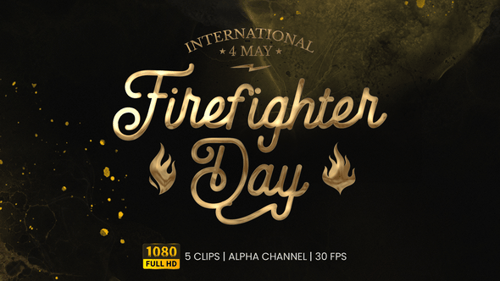 Golden Script Title Animation for International Firefighter Day